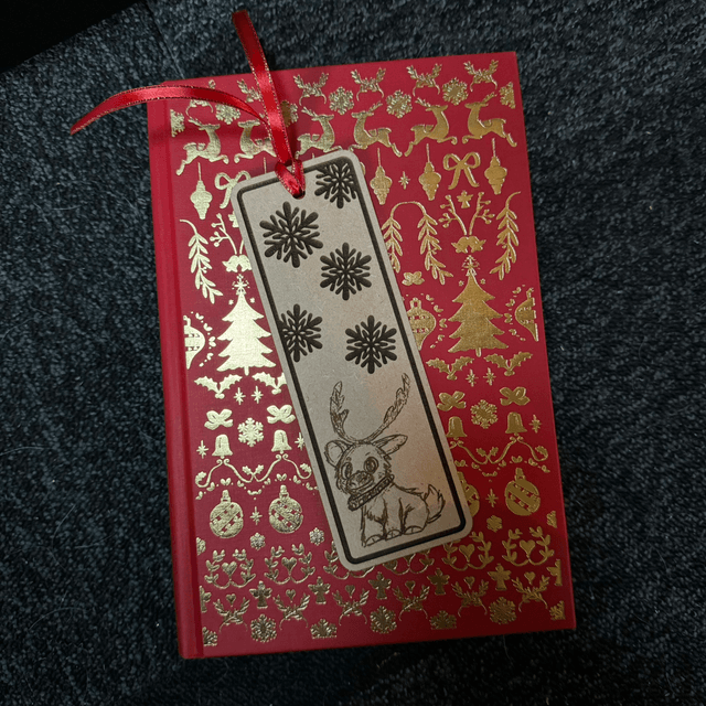 Snowy Bookmark - reindeer 