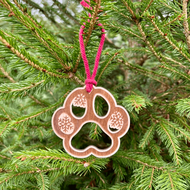 Dog Paw - Laser Cut Christmas Decoration (Can be personalised)
