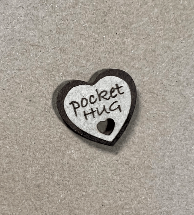 Pocket Hug - Message Card and Pocket Hug Heart - Laser Cut