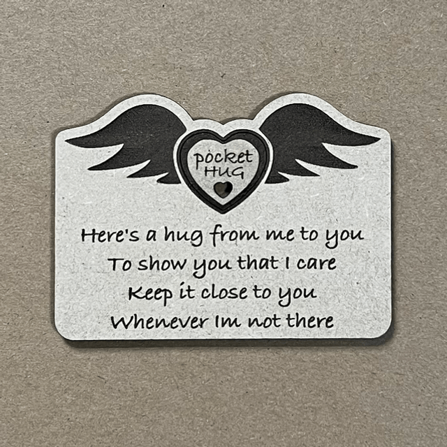 Pocket Hug - Message Card and Pocket Hug Heart - Laser Cut