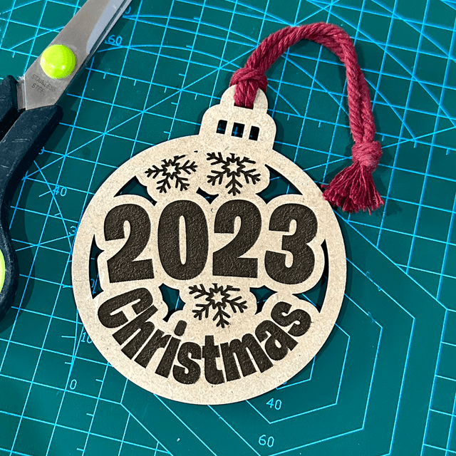 2023 Christmas Laser Cut Wooden Bauble (Celebrate in Style)
